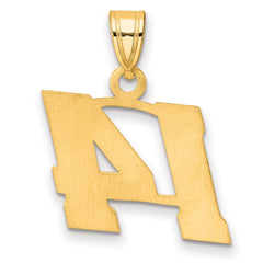 14k Polished Block Number 14 Pendant
