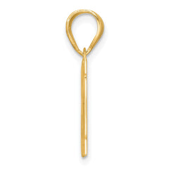 14k Polished Block Number 18 Pendant