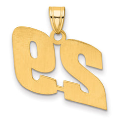 14k Polished Block Number 29 Pendant