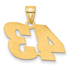14k Polished Block Number 43 Pendant