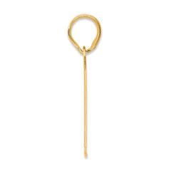 14k Polished Block Number 77 Pendant