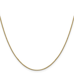 14K 24 inch .9mm Box with Lobster Clasp Chain