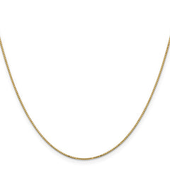 14K 24 inch .9mm Box with Spring Ring Clasp Chain