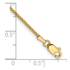 14K 7 inch 1.05mm Box with Lobster Clasp Bracelet