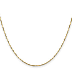 14K 22 inch 1.1mm Box with Lobster Clasp Chain