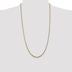 14K 28 inch 2.5mm Box with Lobster Clasp Chain