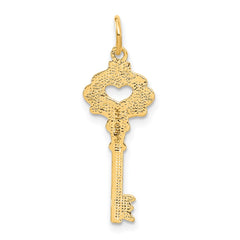 14K Polished Fancy Edge Key Charm