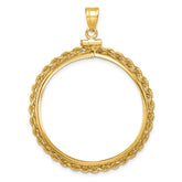 Wideband Distinguished Coin Jewelry 14k Polished Rope 32.0mm x 2.85mm Screw Top Coin Bezel Pendant