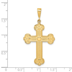 14k Budded Cross Pendant - 2