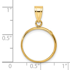 Wideband Distinguished Coin Jewelry 14k Polished 16.5mm Prong Coin Bezel Pendant