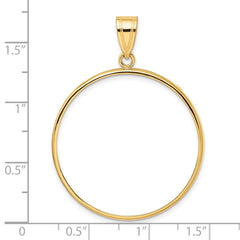Wideband Distinguished Coin Jewelry 14k Polished 32.0mm Prong Coin Bezel Pendant