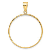 Wideband Distinguished Coin Jewelry 14k Polished 32.0mm Prong Coin Bezel Pendant