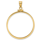 Wideband Distinguished Coin Jewelry 14k Polished 32.0mm x 2.85mm Screw Top Coin Bezel Pendant