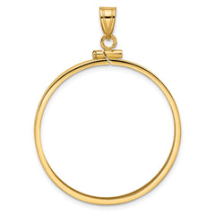 Wideband Distinguished Coin Jewelry 14k Polished 32.0mm x 2.85mm Screw Top Coin Bezel Pendant