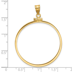 Wideband Distinguished Coin Jewelry 14k Polished 34.2mm x 2.85mm Screw Top Coin Bezel Pendant