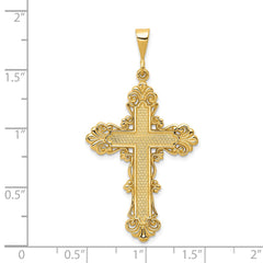 14k Fleur De Lis Cross Pendant - 4