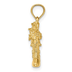 14k Solid Polished 3D Christmas Stocking Charm