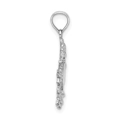 14K White Gold Small Dragon Charm