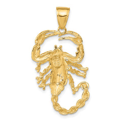 14k Solid Polished Open-Backed Scorpion Pendant - 2