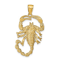 14k Solid Polished Open-Backed Scorpion Pendant - 2