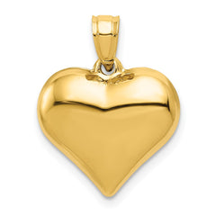 14K Polished 3-D Puffed Heart Pendant - 6