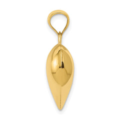 14K Polished 3-D Puffed Heart Pendant