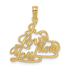 14k I LOVE YOU MOM Charm