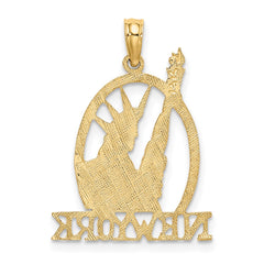 14k Cut-out NEW YORK w/Statue of Liberty Charm - 2