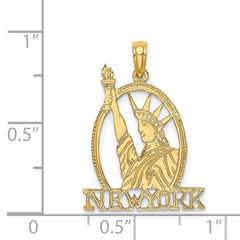 14k Cut-out NEW YORK w/Statue of Liberty Charm - 2