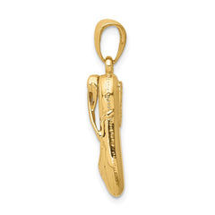 14k 3-D Ballet Slipper Pendant - 2