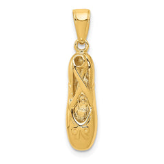 14k 3-D Ballet Slipper Pendant - 2