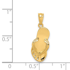 14k 3D Flip Flop Pendant