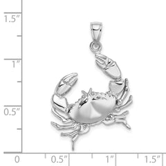 14K White Gold Stone Crab w/Claw Extender Charm