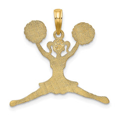 14k Cheerleader Jumping with Pom-Poms Charm