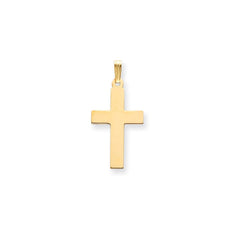 14K Polished Cross Charm - 7