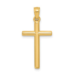 14k Polished Hollow Cross Pendant - 3