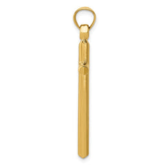 14k Polished Hollow Cross Pendant - 2