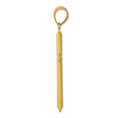14k 3-D Hollow Cross Pendant - 2
