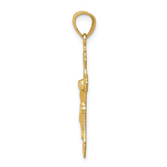 14k Diamond-cut Crucifix Pendant - 3