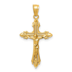 14k Diamond-cut Crucifix Pendant - 3