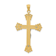 14k Two-tone Crucifix Pendant - 4