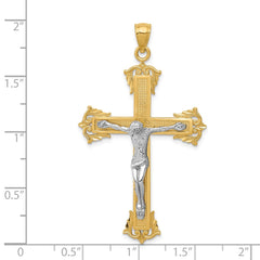 14k Two-tone Crucifix Pendant - 4