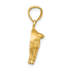 14K Diamond-cut Pig Pendant - 2