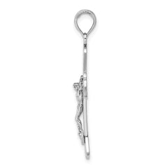 14K White Gold Crucifix Pendant - 3