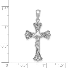 14K White Gold Crucifix Pendant - 3