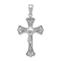 14K White Gold Crucifix Pendant - 3