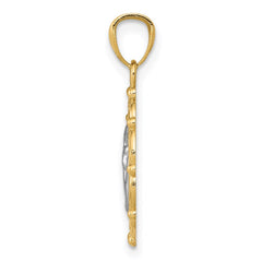 14k w/Rhodium Angel Pendant - 2