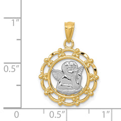 14k w/Rhodium Angel Pendant - 2
