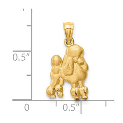14K Diamond-cut Poodle Pendant