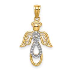 14K W/Rhodium Infinity Angel Pendant